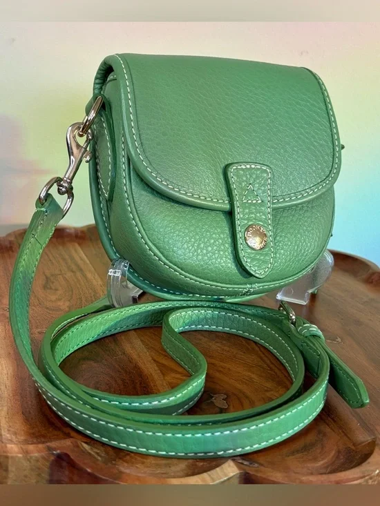 Dooney & Bourke Sullen II Mini Flap Green Pebble Leather Crossbody Purse - Picture 4 of 15